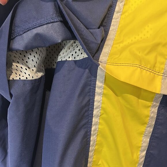 Vintage Unisex Nike Blue/Yellow Pullover 1/4 Zip Windbreaker Size L - Picture 11 of 16